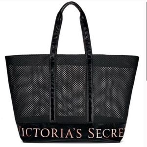 NWOT-Victoria’s Secret Mesh Zip Top Tote-Never Been Used-Black-Large Sz-